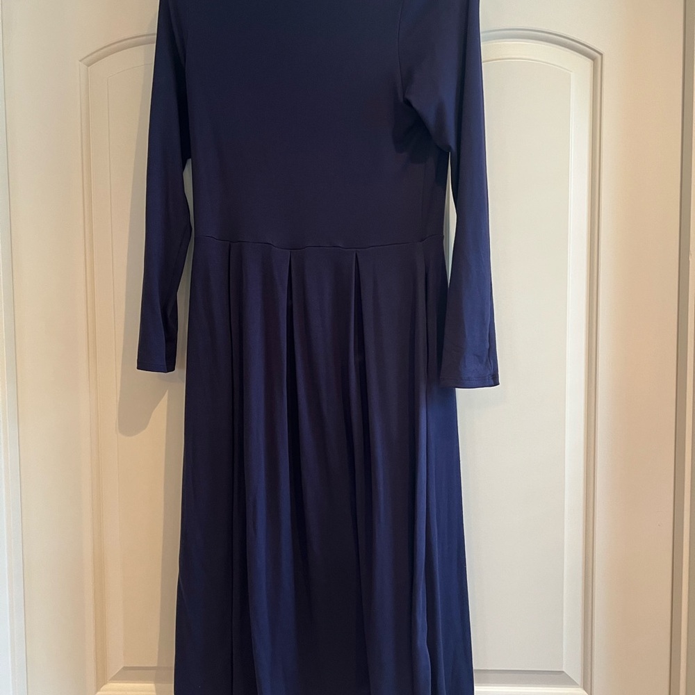 Chic Long Sleeve Navy Dress